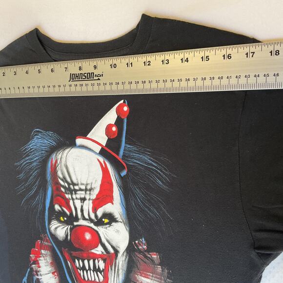 Way To Celebrate! Men Shirt S (34-36) Black Graphic Print Evil Clown Halloween - Picture 5 of 8